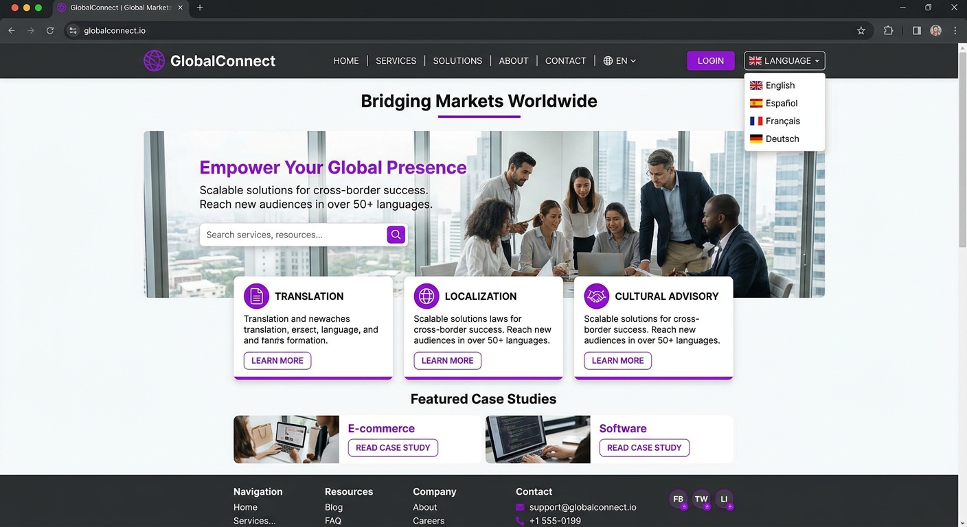 外贸站多语言案例